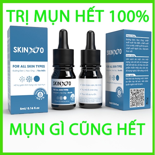 MỤN ĐÁNH BAY >99% TÌNH TRẠNG MỤN TRÊN DA, SERUM MỤN SKIN X70 HẾT MỤN, TRẮNG DA, MỜ THÂM HIỆU QUẢ.
