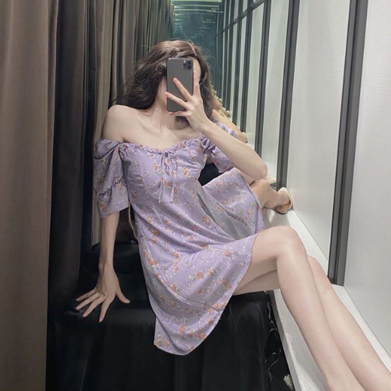 Đầm Nữ Ngắn Tay Cổ Chữ V In Hoa Thời Trang đầm bầu váy nữ váy bé gái váy dài chân váy dài váy nữ chân váy dài