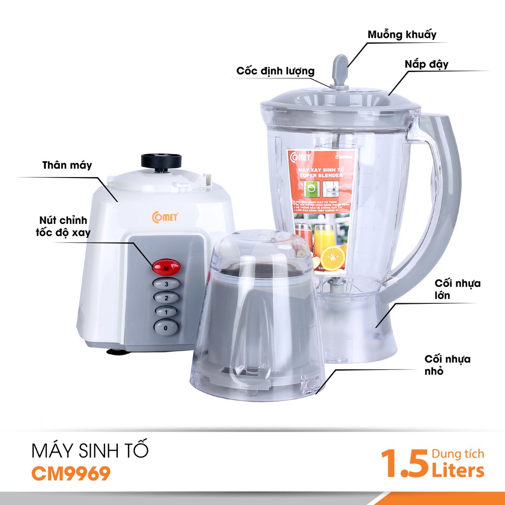 Máy xay sinh tố 1.5L Comet CM9969