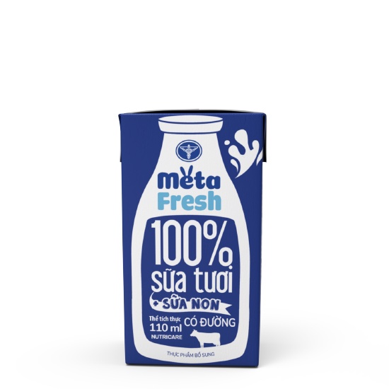 Thùng sữa tươi chứa sữa non Nutricare Meta FRESH có đường (110ml x 48 hộp)