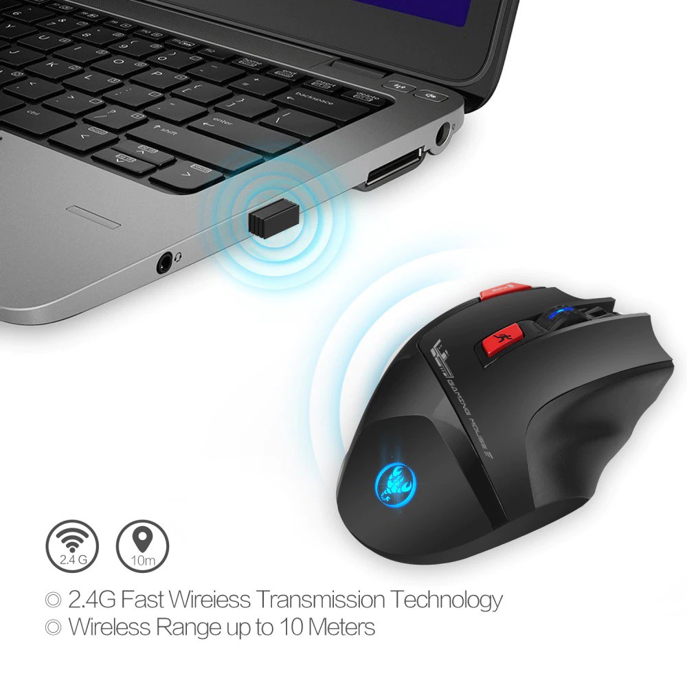 Chuột chơi game không dây HXSJ T88 4800 DPI Led RGB - Wireless Gaming Mouse HXSJ T88 4800DPI