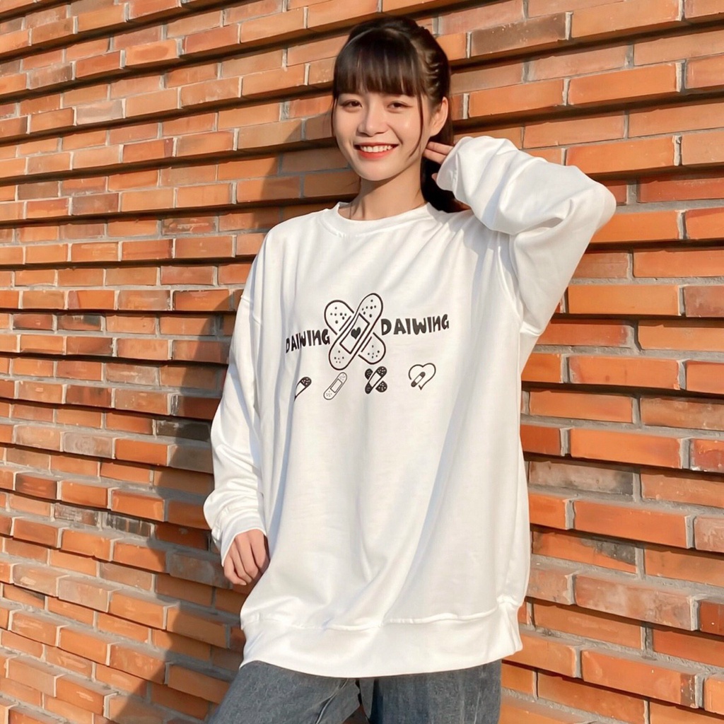 Áo Sweater Tay Dài DAIWING Vải Da Cá Tici Cao Cấp Form Rộng Ulzzang Unisex