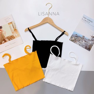 Áo croptop hai dây LISANNA cuốn biên 3 màu chất bozip loại 1