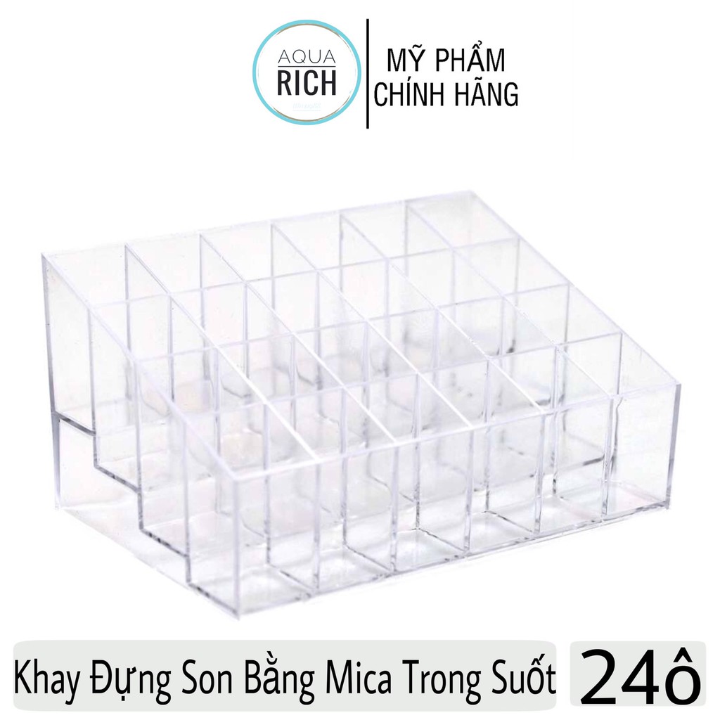Khay Đựng Son 24 ô Bằng Mica Trong Suốt Bền