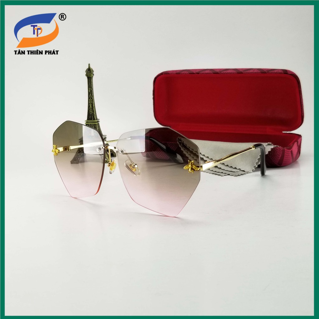 Mắt kính mát nữ thời trang - Bảo hành 12 tháng - Đủ bộ hộp đựng kính như hình