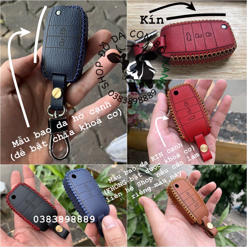 Bao da chìa khóa Kia Morning, Cerato, K3, Rondo, Rio, Soluto, Seltos, Sorento, Sportage 005 handmade da thật