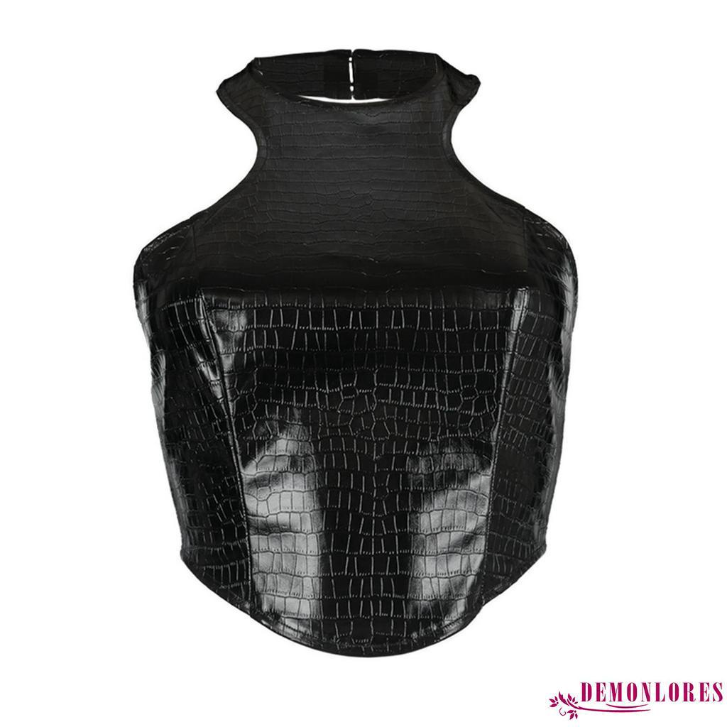 Áo Da Ba Lỗ Hở Lưng Màu Trơn Phong Cách Quyến Rũ