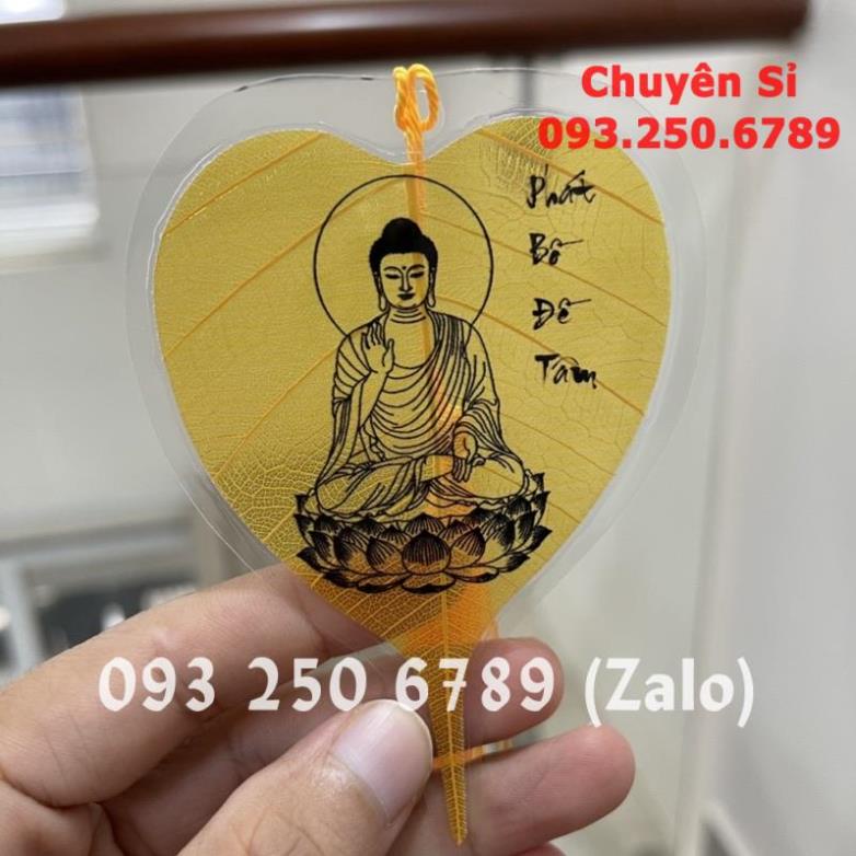 Lá Bồ Đề Tâm Phật, Quan Âm Bồ Tát May mắn bình an, treo hoặc ốp điện thoại Hàng Thủ Công Chuẩn Đẹp 100%