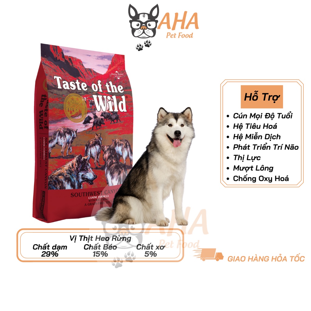 Thức Ăn Cho Chó Alaska Taste Of The Wild Bao 500g - Thức Ăn Cho Chó Vị Thịt Heo Rừng, Trái Cây Rau Củ Quả