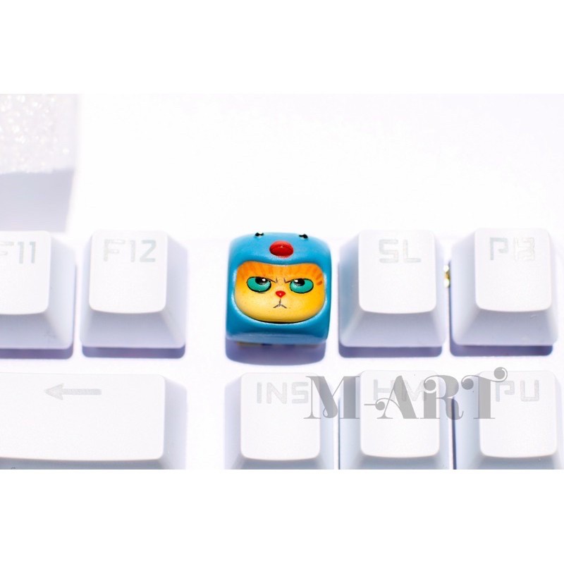 Keycap - Nút Bàn Phím Gaming - Nút Bàn Phím Cơ Mặt Mèo Hờn Dỗi  - Chim Xanh - KC025