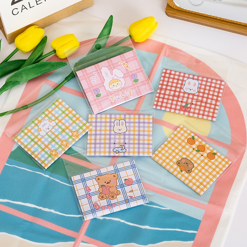 Thiệp Giấy Gấp Greeting Card Caro Nhiều Màu Hoạt Hình Cute