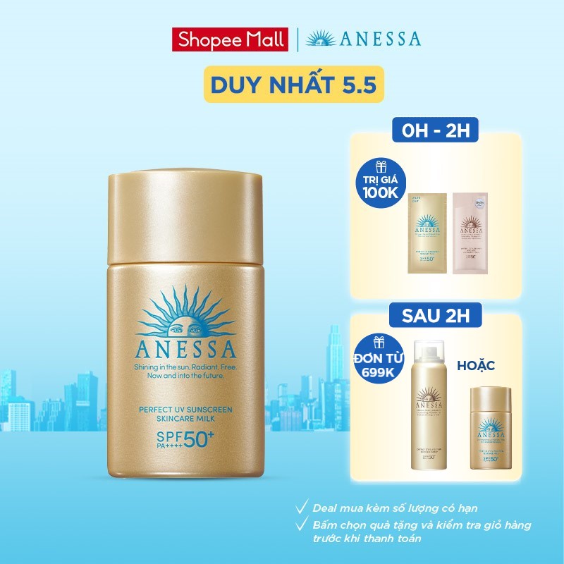 Sữa chống nắng dưỡng da bảo vệ hoàn hảo Anessa Perfect UV Sunscreen Skincare Milk 20ml _16170