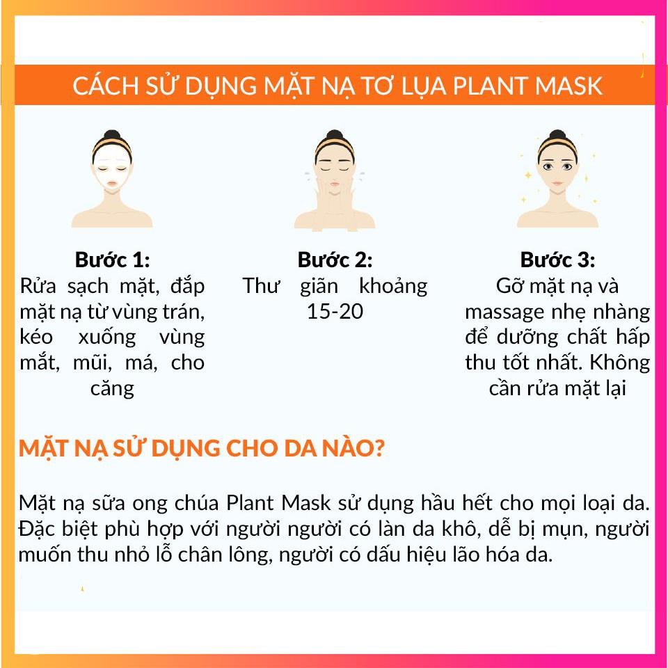 Mặt Nạ Tơ Lụa Sữa Ong Chúa Ngừa Mụn Sáng Da LaFla Plant Mask 20gr | Thế Giới Skin Care