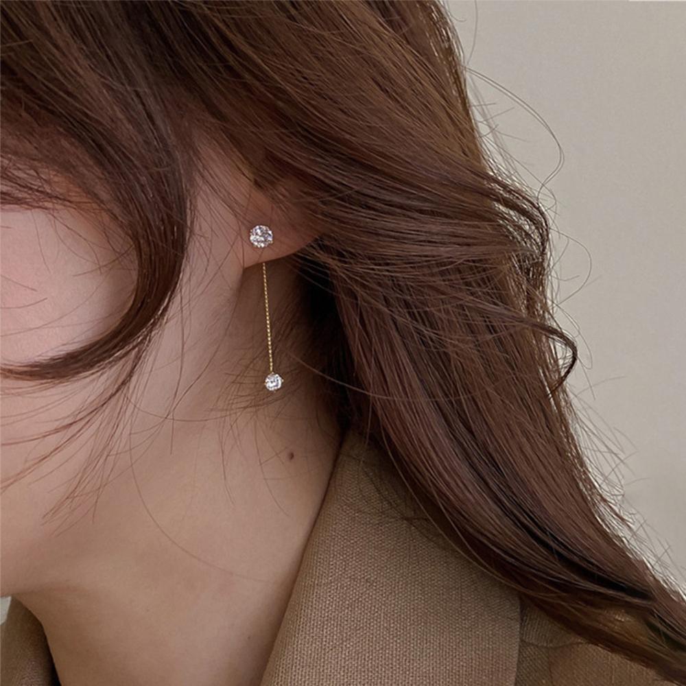 Bông Tai Trước Và Sau Thiết Kế Đơn Giản Tinh Tế Phong Cách Hàn Quốc Cho Nữ