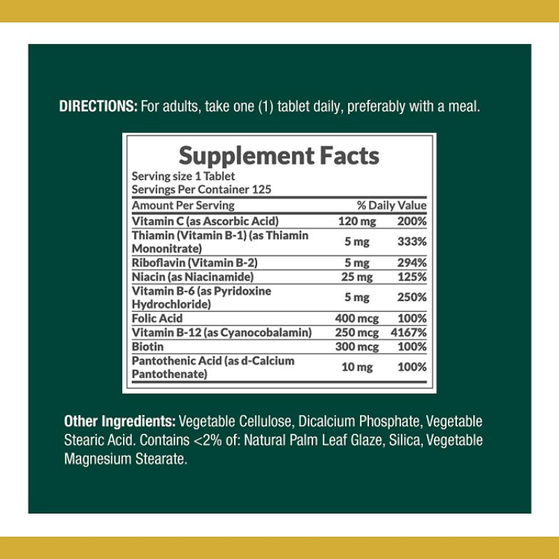 [5/2025] Viên giúp khoẻ đề kháng, tim mạch B Complex với axit folic và vitamin C 125 viên nén
