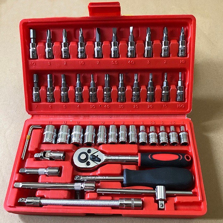 Bộ dụng cụ sửa chữa 46 chi tiết - Bộ khẩu 46 psc