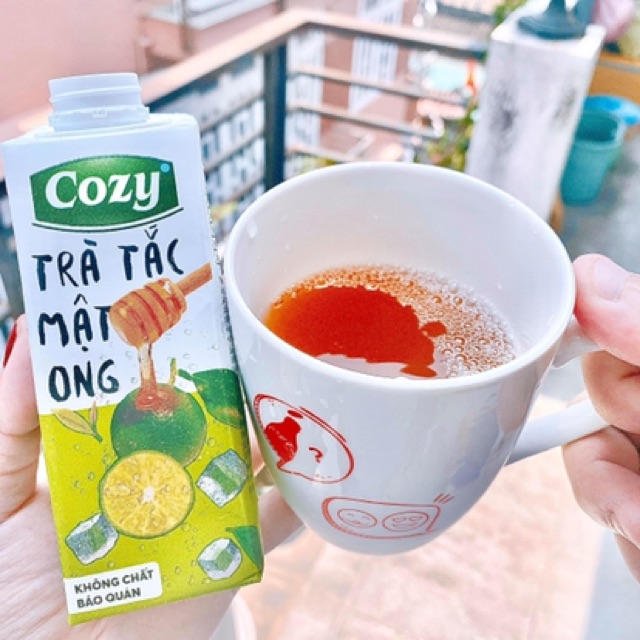 {lốc 4hộp} Trà tắc, đào, vải Cozy đóng hộp uống liền