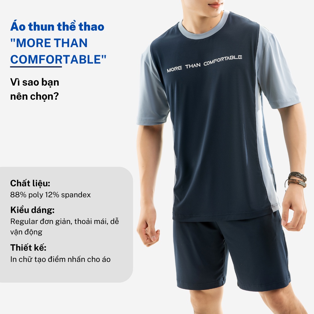 Áo thun thể thao ngắn cộc tay nam CIZA basic cổ tròn dáng rộng cao cấp trẻ trung size S M L XL màu navy ATNR59