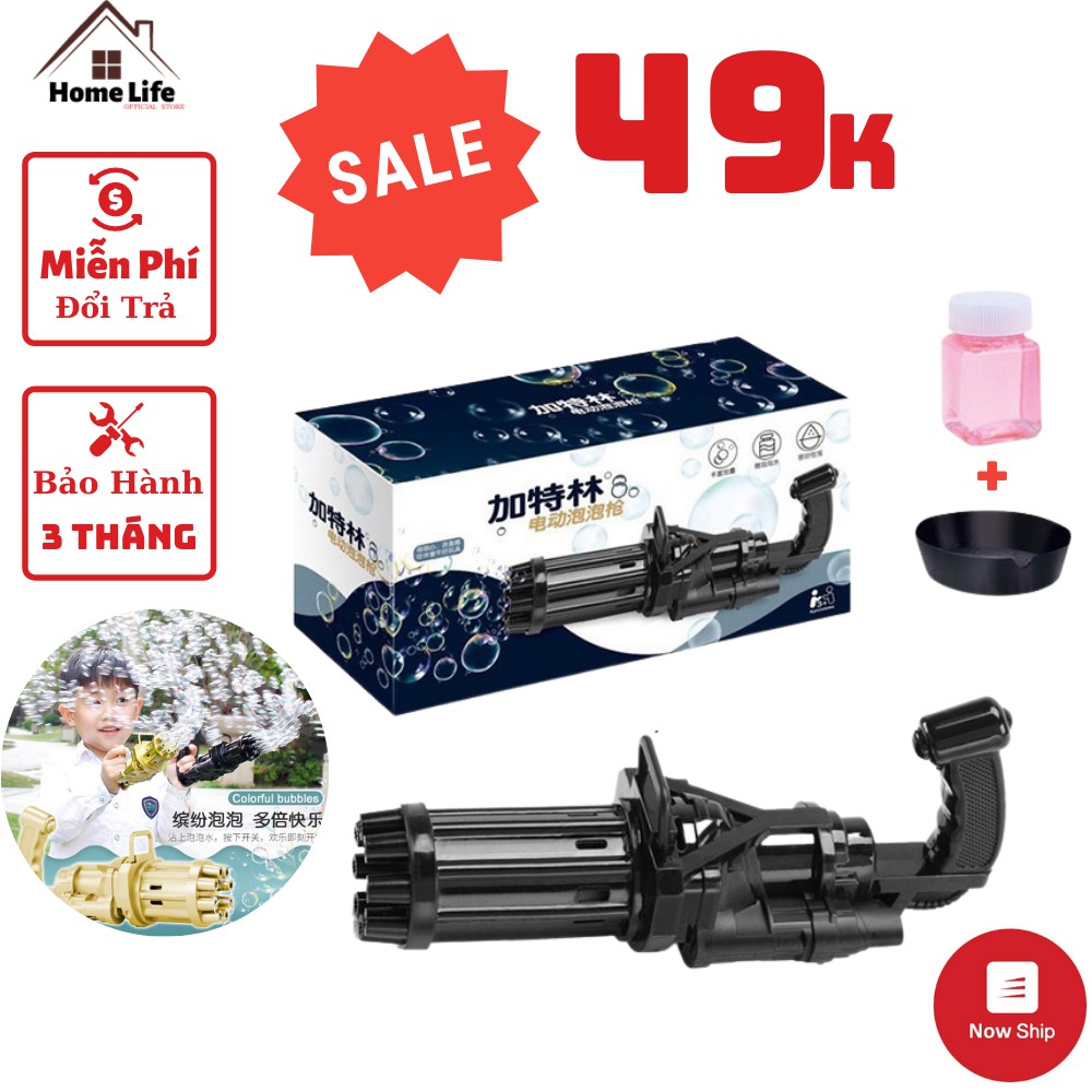 Súng Bắn Bong Bóng, Thổi Bong Bóng Xà Phòng Ngoài Trời 8 Nòng Siêu Mạnh