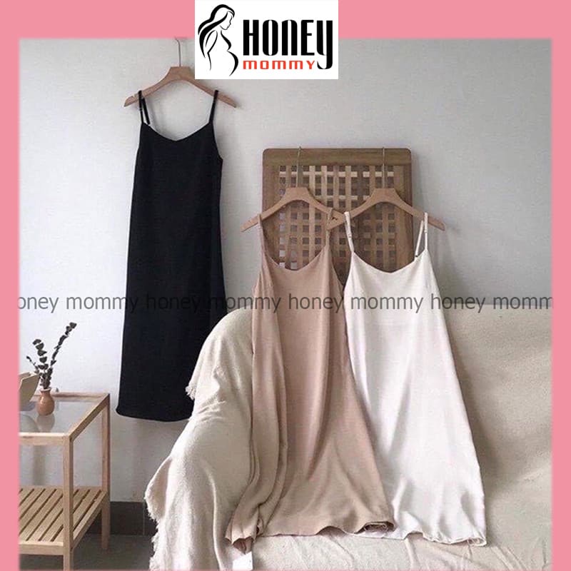 Váy Đầm 2 Dây Sát Nách Mặc Ở Nhà Mùa Hè Form Rộng Bầu Bí Bon Chen HD1605 Honey Mommy
