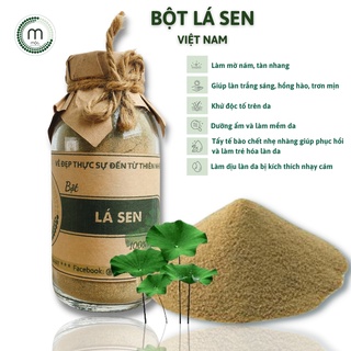 Bột lá sen nguyên chất đắp mặt nạ MỘC - làm mờ sạm nám, duy trì độ ẩm giúp da luôn mềm mại chai 100/200ml handmade