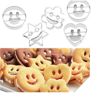4 khuôn bánh quy (cookie, cutter) - mặt cười
