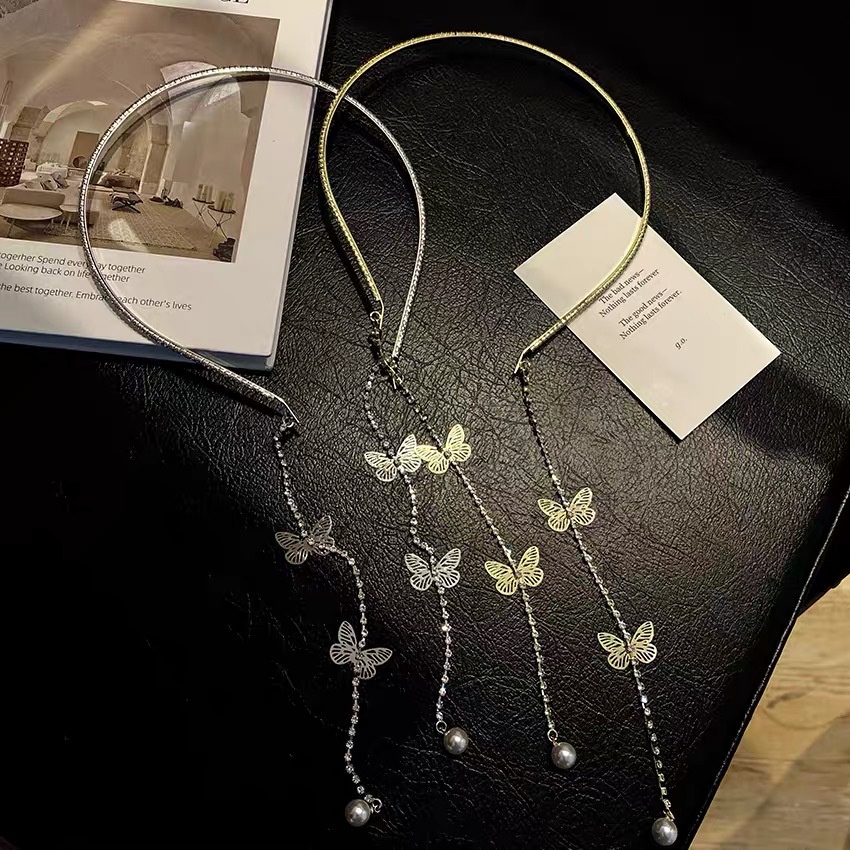 Băng Đô Hợp Kim Đính Đá Và Ngọc Trai Thời Trang Cho Nữ