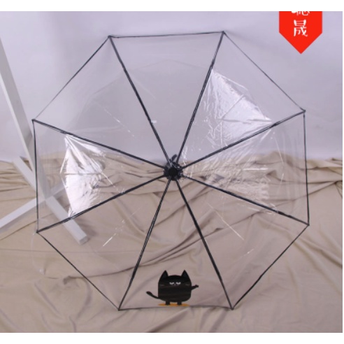 ô dù gấp trong suốt đi mưa cao cấp hoạ tiết thỏ trái tim đáng yêu