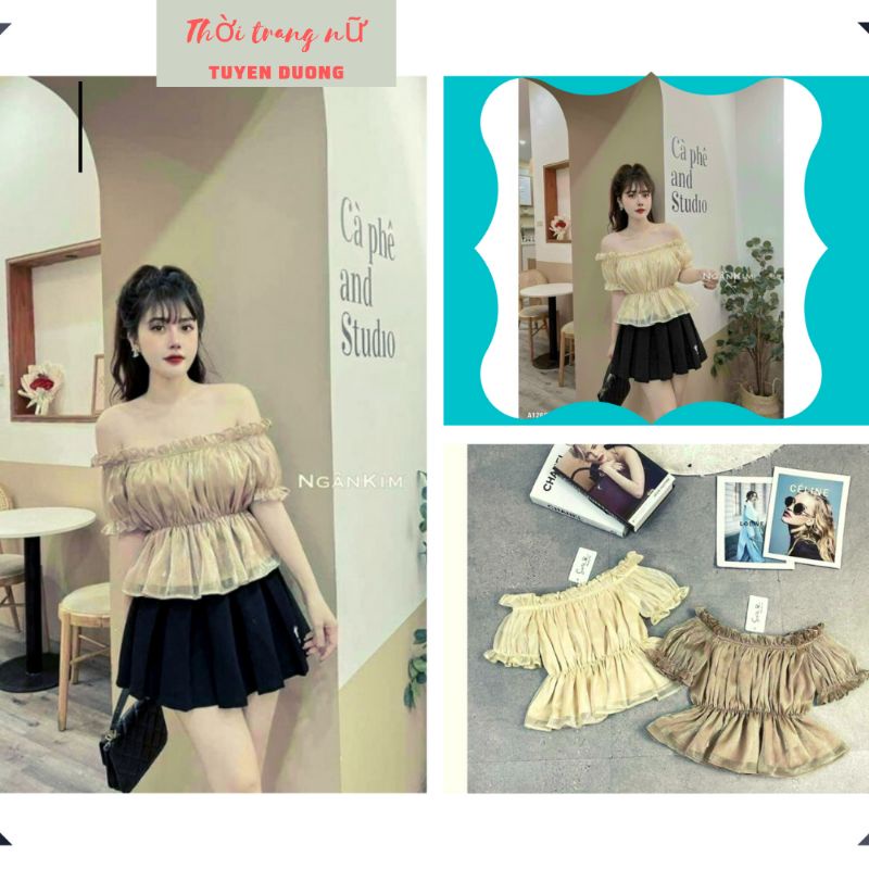 Áo trễ vai , áo quây chất von tơ 2 lớp cao cấp phối cùng gì cũng xinh