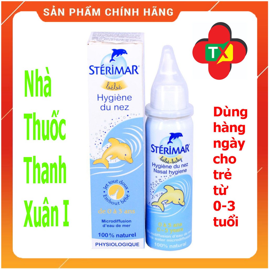 Xịt mũi cá heo STÉRIMAR Baby chai 50ml chính hãng cho trẻ từ 0 - 3 tuổi thumbnail