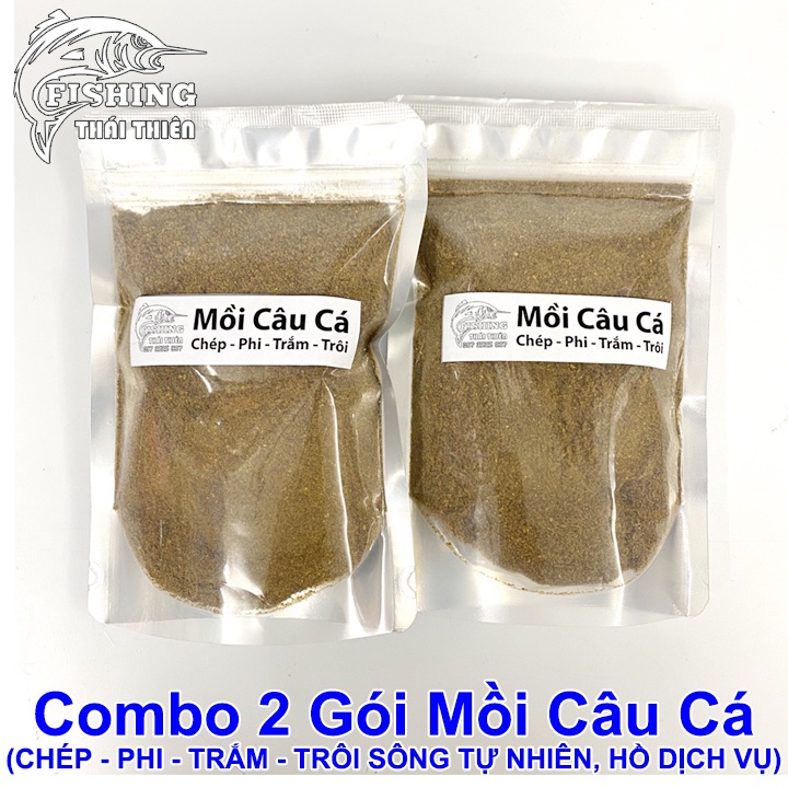 Combo 2 Gói Mồi Câu Cá Chép, Rô Phi, Trắm, Trôi Sông Tự Nhiên, Hồ Dịch Vụ