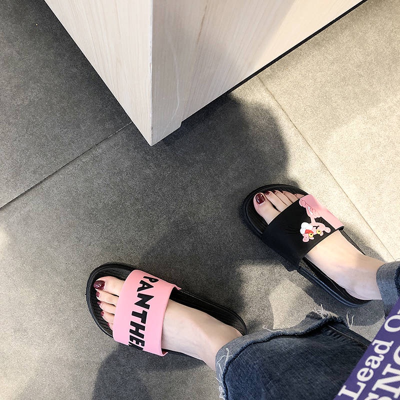 Dép lê Dép Quai Ngang Chống Trượt Họa Tiết Hoạt Hình Dễ Thương Phong Cách Hàn Quốc