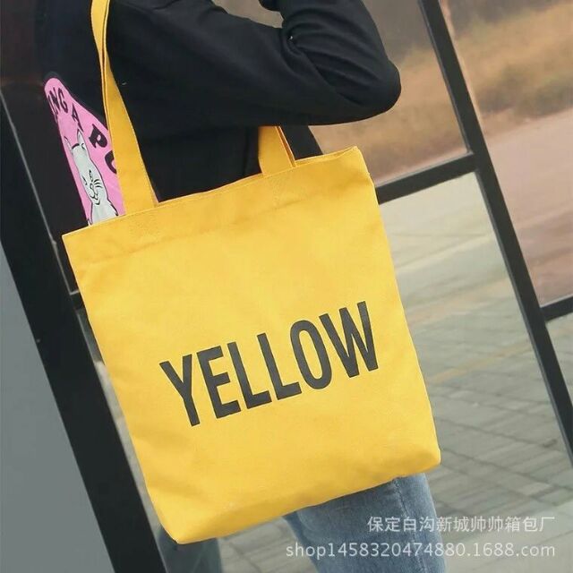 Túi vải Back Pink White Yellow tặng kèm mũ Supreme cùng màu