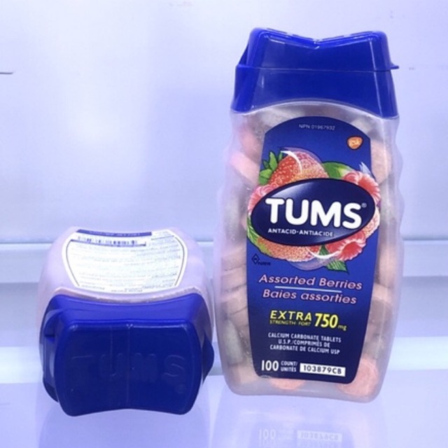 Viên nhai TUMS Antacid | Giảm khó chịu dạ dày- khó tiêu - ợ nóng - ợ chua