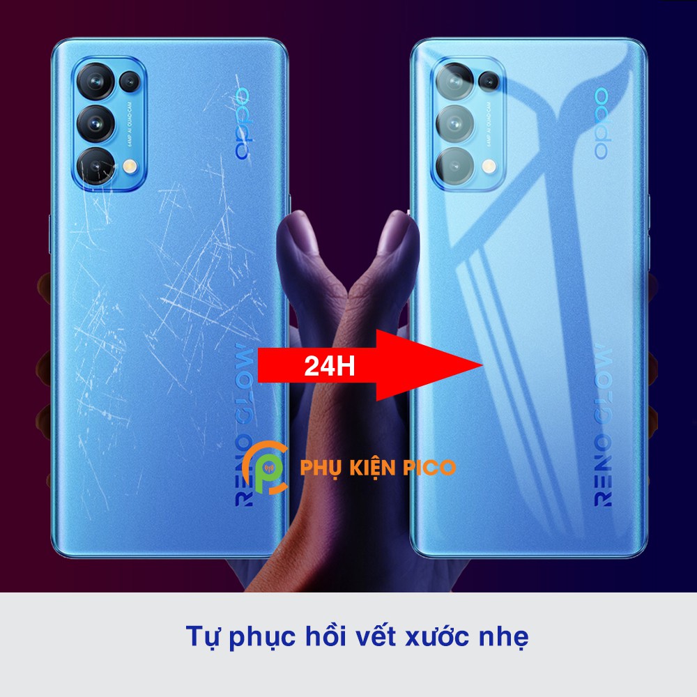 Dán lưng Reno 5 full viền full mặt lưng full viền trong suốt PPF tự phục hồi vết xước - Dán dẻo Oppo Reno 5
