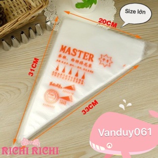 Xấp 100 túi bắt kem size lớn 31*20