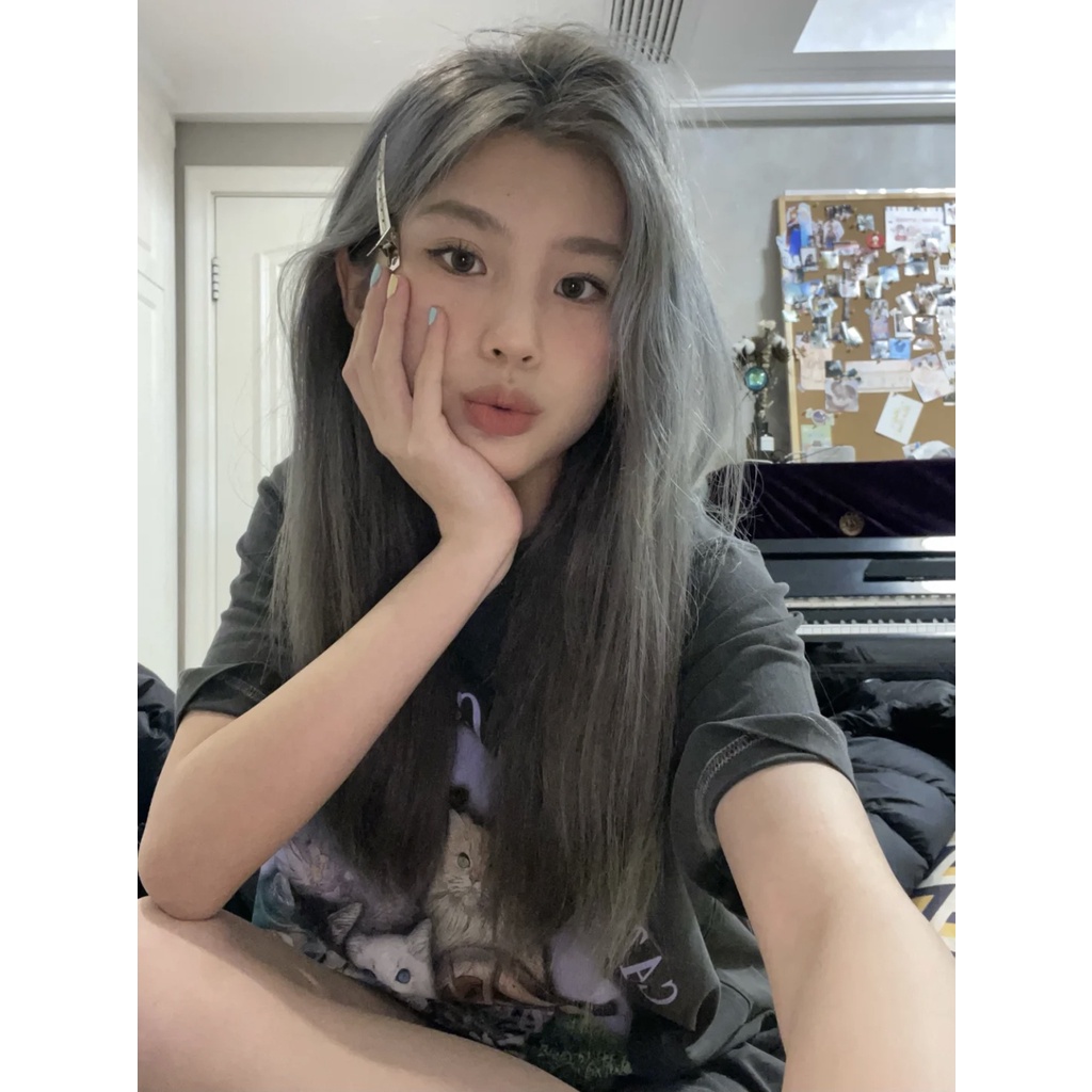 Áo Thun Tay Ngắn Cổ Tròn Form Rộng In Họa Tiết Hoạt Hình Phong Cách retro Mỹ