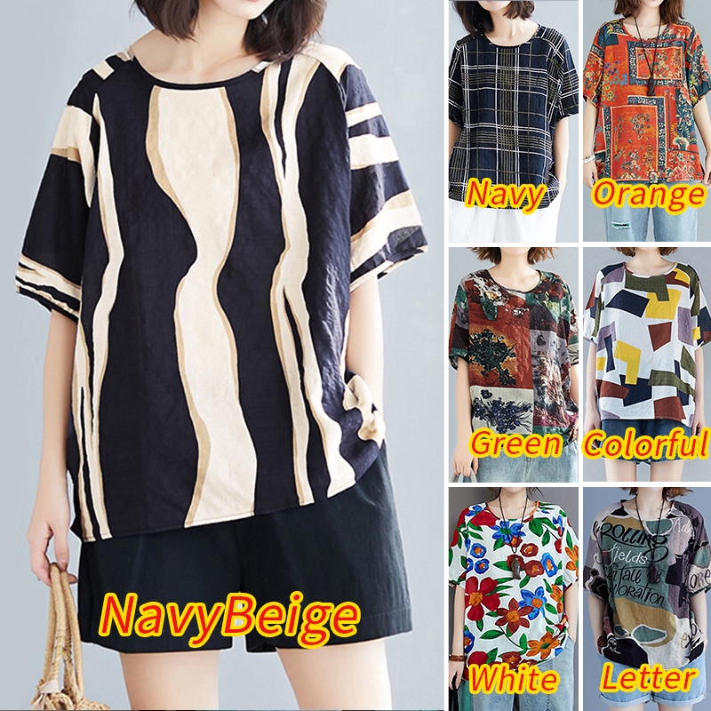 ZANZEA Áo Kiểu Nữ Ngắn Tay Cổ Tròn Thời Trang Hàn