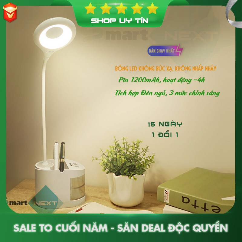 [Tiêu chuẩn y tế] Đèn bàn học Led chống cận, tích hợp đèn ngủ, Pin 1200mAh (~4h), 3 mức ánh sáng thông minh | TGX-7010