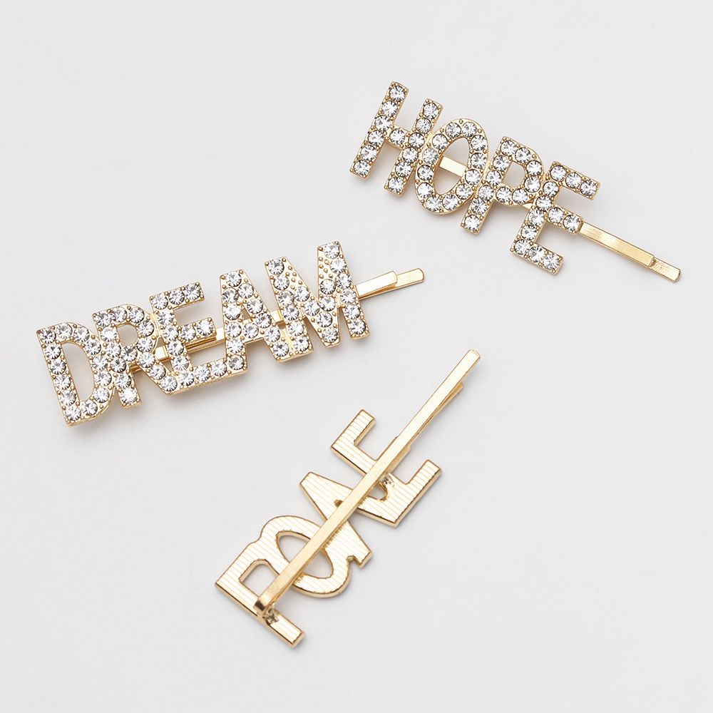 Set 3 kẹp tóc chữ LOVE HOPE DREAM thời trang cho nữ