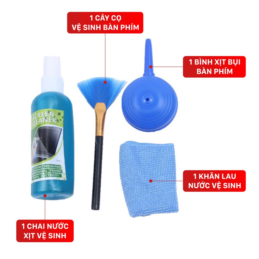 Nước lau màn hình LCD 3 in 1 vệ sinh cho điện thoại, máy tính, laptop. Chính hãng