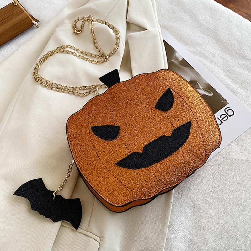 Túi Da PU Đeo Chéo Vai Hình Quả Bí Ngô Dơi Thời Trang Cho Nữ