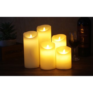 Nến điện tử sạc điện, bằng sáp, tim nến lắc như thật, đường kính 7.5cm, cao 18cm