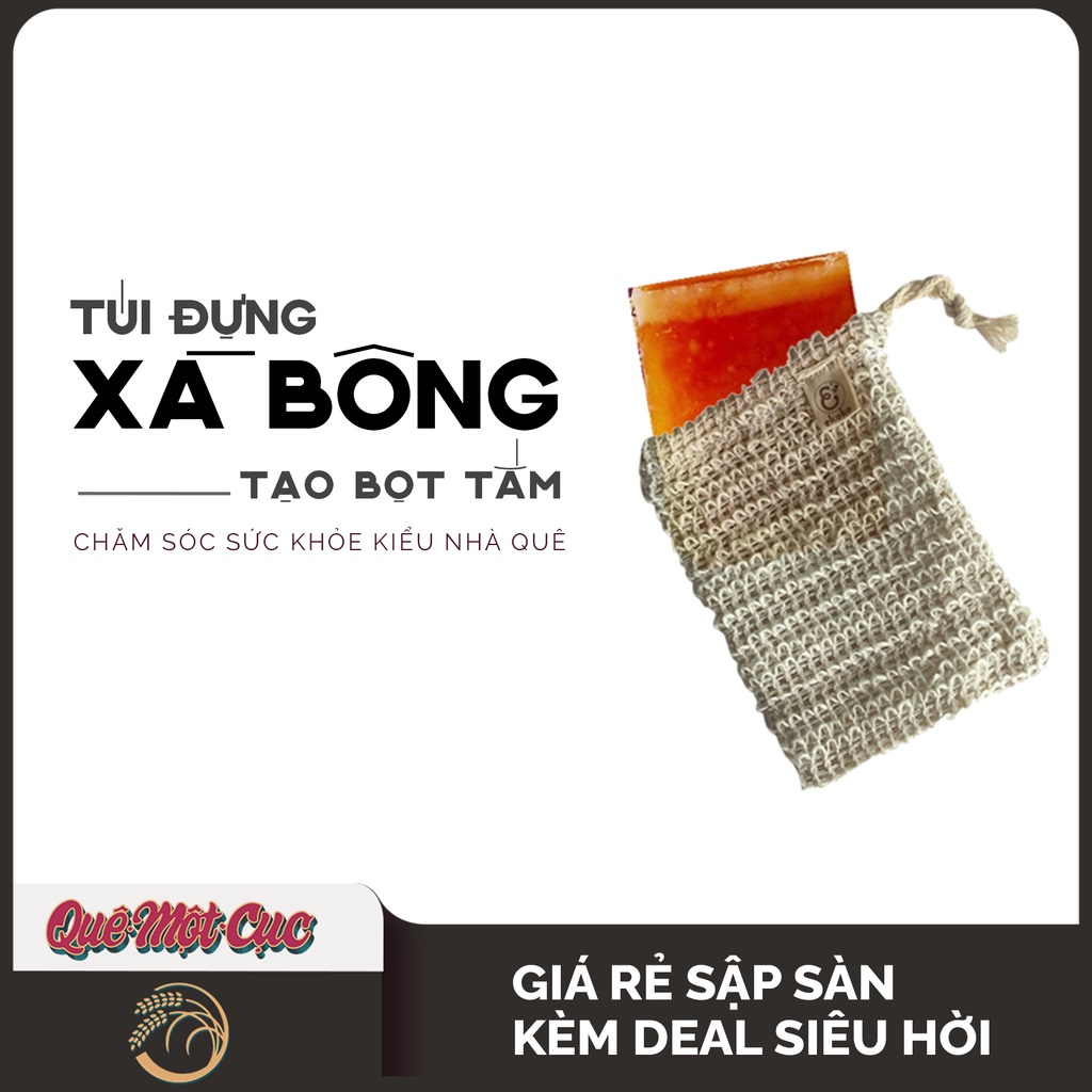 [CAO CẤP] BÔNG TẮM KIÊM TÚI ĐỰNG XÀ BÔNG TẠO BỌT TIỆN LỢI - QUÊ MỘT CỤC