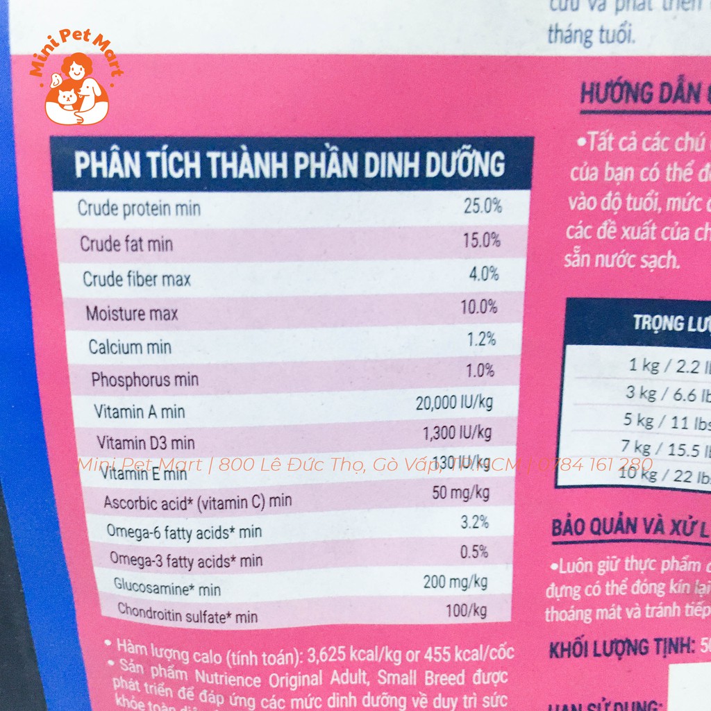 [500g] Thức ăn hạt cho chó giống nhỏ NUTRIENCE - Vị thịt gà và rau củ