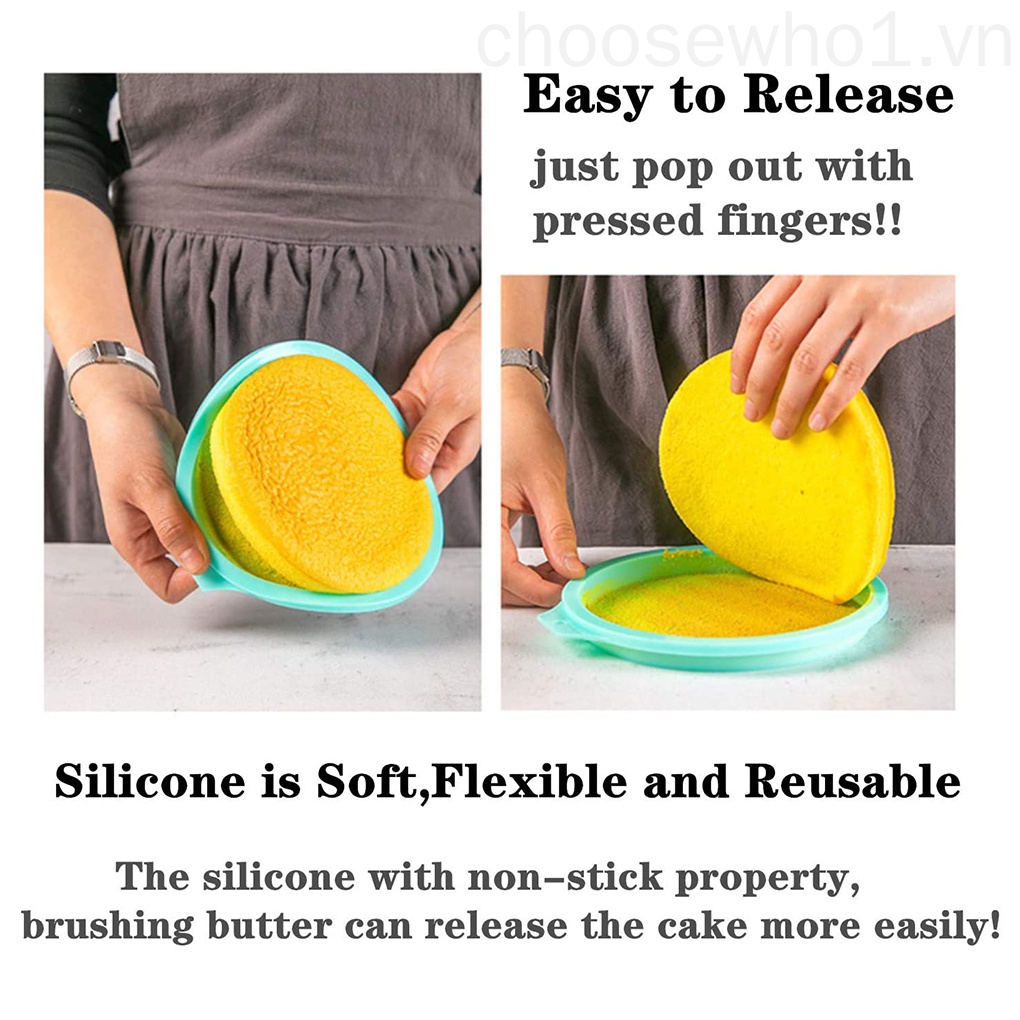 Set 4 Khuôn Silicone Làm Bánh Hình Cầu Vồng Xinh Xắn