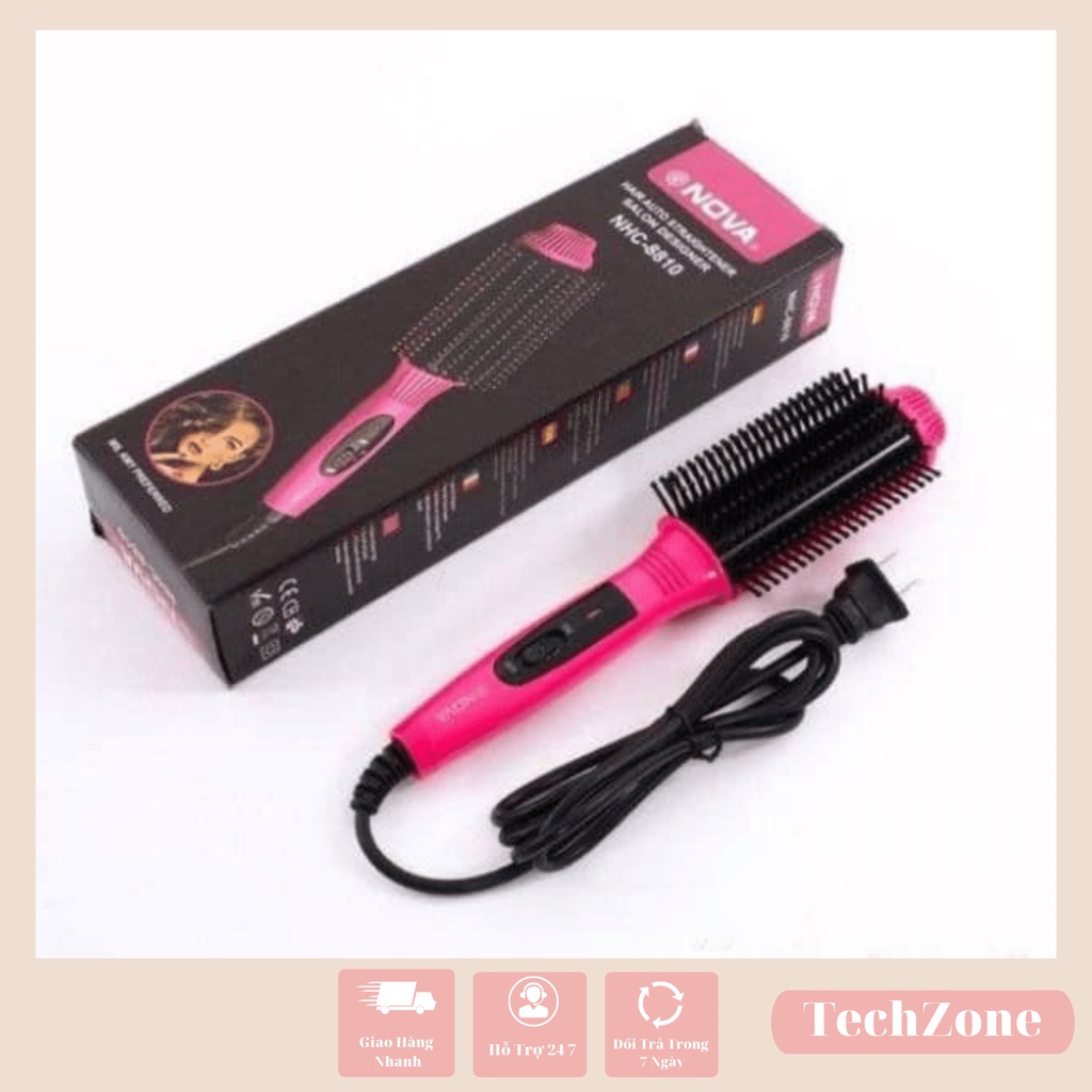 Lược Điện NoVa NHC-8810 - Lược Uốn cụp, Uốn xoăn, Dập Xù Phồng - Bảo Hành 1 Đổi 1 Trong 7 Ngày