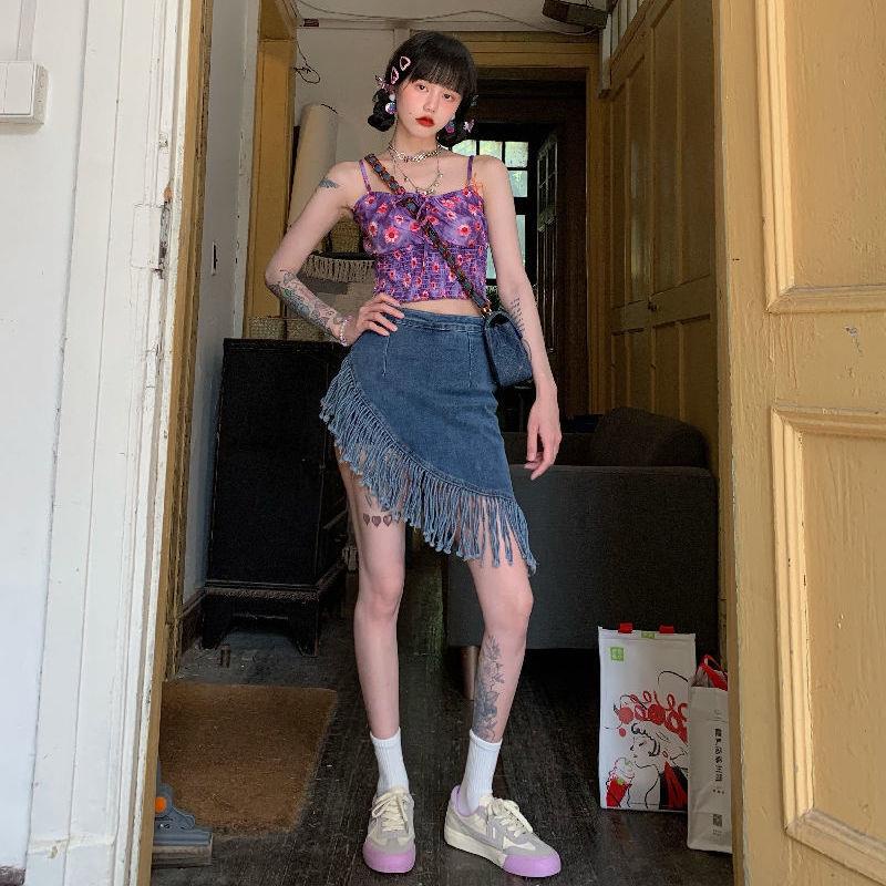 Chân Váy Denim Lưng Cao Phong Cách Mới 2022 Cho Nữ