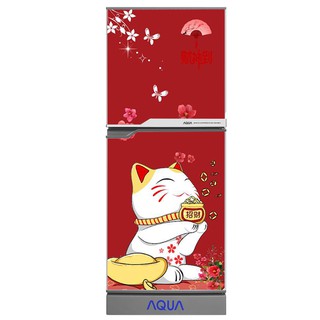 Decal dán trang trí tủ lạnh mẫu mèo thần tài 1