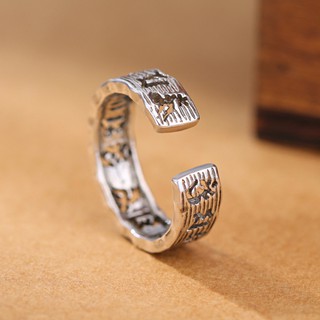 Nhẫn silver khắc Lục Tự Minh Chú
